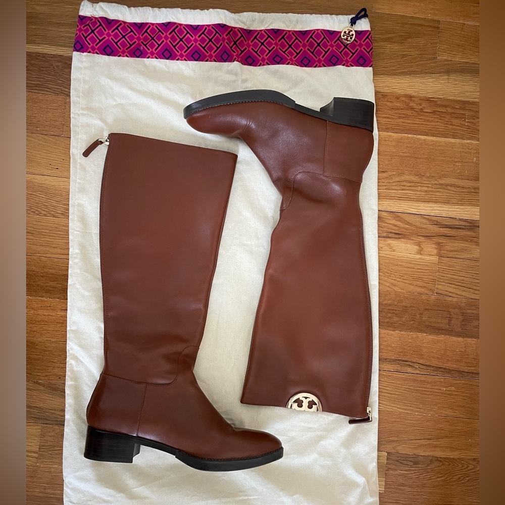 Tory Burch Sidney leather knee-high riding boots